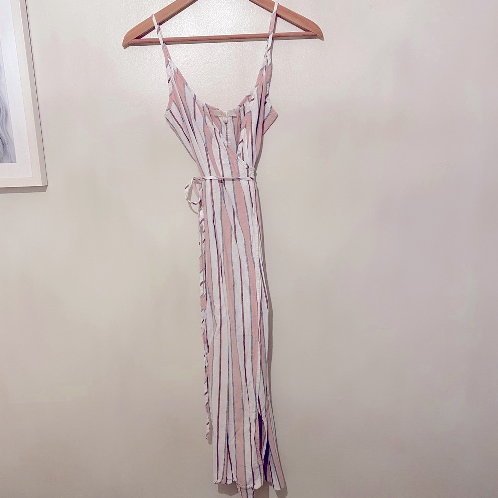 Wayf tie wrap cotton dress